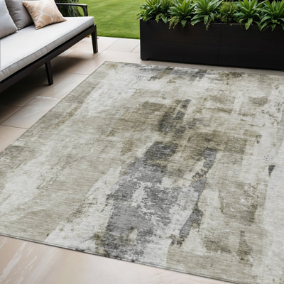 Tapis intérieur gris lavable abstrait 5 pi x 8 pi