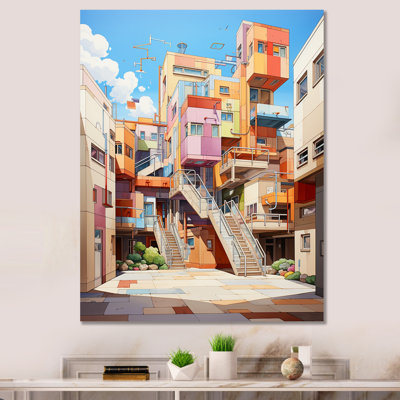 Architecture, bâtiment, savoir infini II, art mural de salon urbain