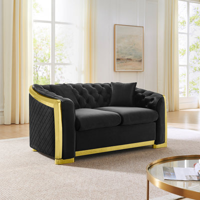2-Seater Velvet Living Room Sofa