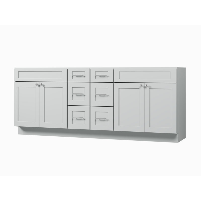 Base de meuble-lavabo double 84 po Disar, Gris