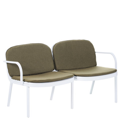 3 pièces de causeuse d'extérieur - cadre blanc, coussins, 2 fauteuils club et 1, assorti et assorti pour différentes occasions, - cadre de patio avec coussins Pp -, confortable, facile à déplacer