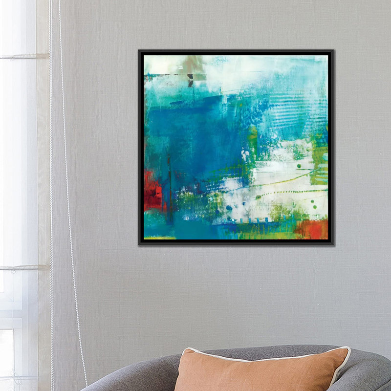 «Hey Day III», reproduction sur toile, H 18 po x l 18 po x P 1,5 po, Toile avec cadre flottant noir, Pas de tapis