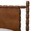 Ensemble de chambre à coucher 4 pièces Baxton Studio Montclare Bobbin Wood avec 1 table de chevet, format Queen-1965340811