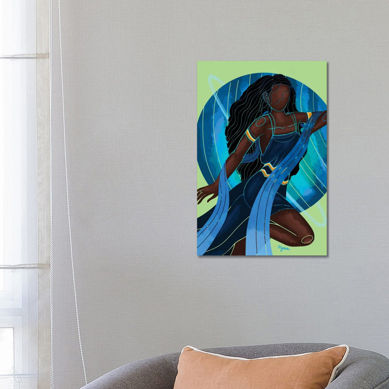«Aquarius» par Nydia, impression sur toile tendue, H 26 po x l 18 po x 1,5 po
