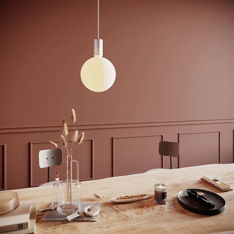 Alumina Sphere V Mini LED Globe Pendant Light - Matte White, 5" Diameter