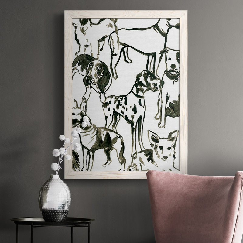 «Canine Collage II», reproduction d'art sur toile simple, Blanc, H 37,5 po x l 27,5 po x P 1 po
