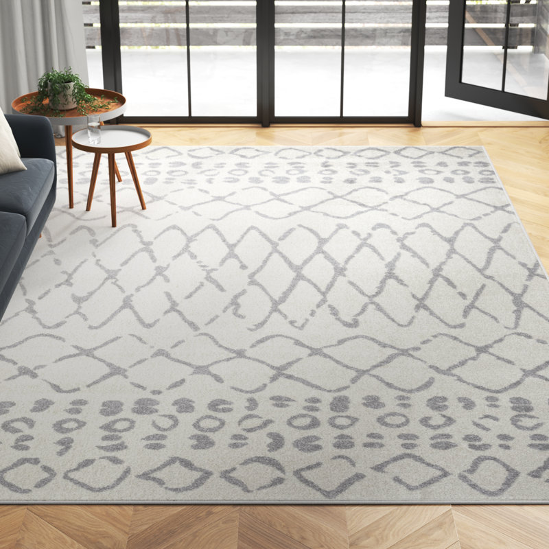 Tapis crème Christine Barzenski, Rectangle 9 pi 10 po x 12 pi 10 po