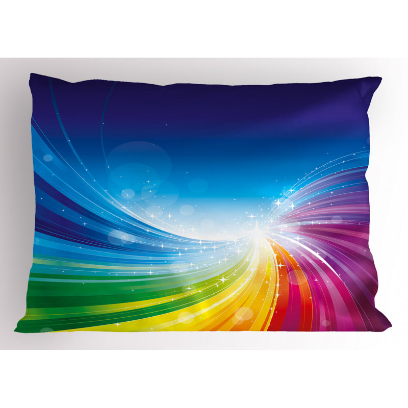Blue/Orange/Green Polyester Microfiber Piece Sham, Twin
