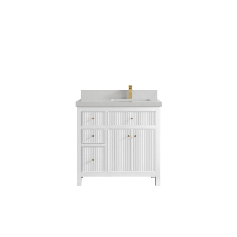 Ensemble de meuble-lavabo simple 36 po Sonoma, Quartz de Carrare