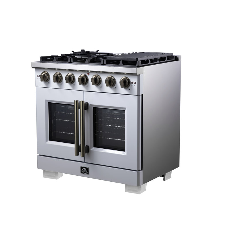 Cuisinière à gaz 36 portes Capriasca, Blanc
