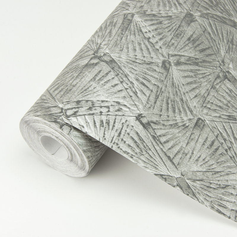 Geometric Metallic Wallpaper Roll, Pewter