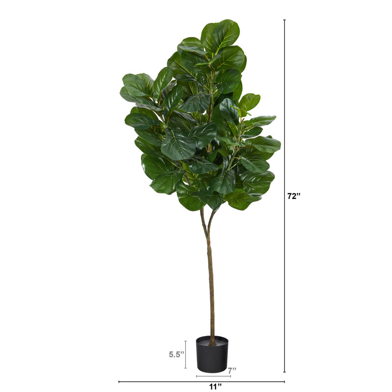 Figuier artificiel en pot, H 72 po x l 11 po x P 11 po