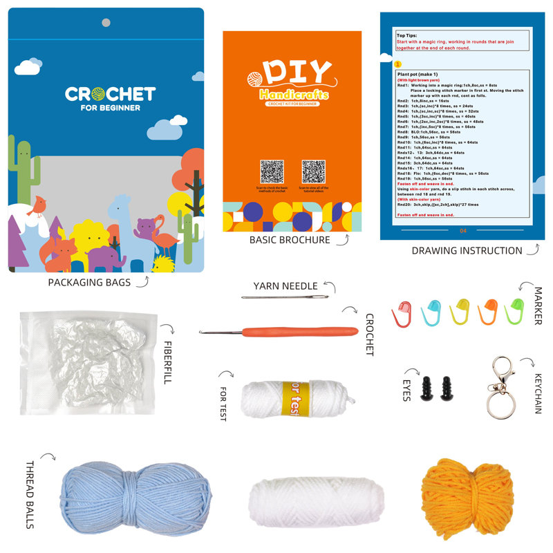 Bird Amigurumi DIY Crochet Kit Wizardi F07N8-M57
