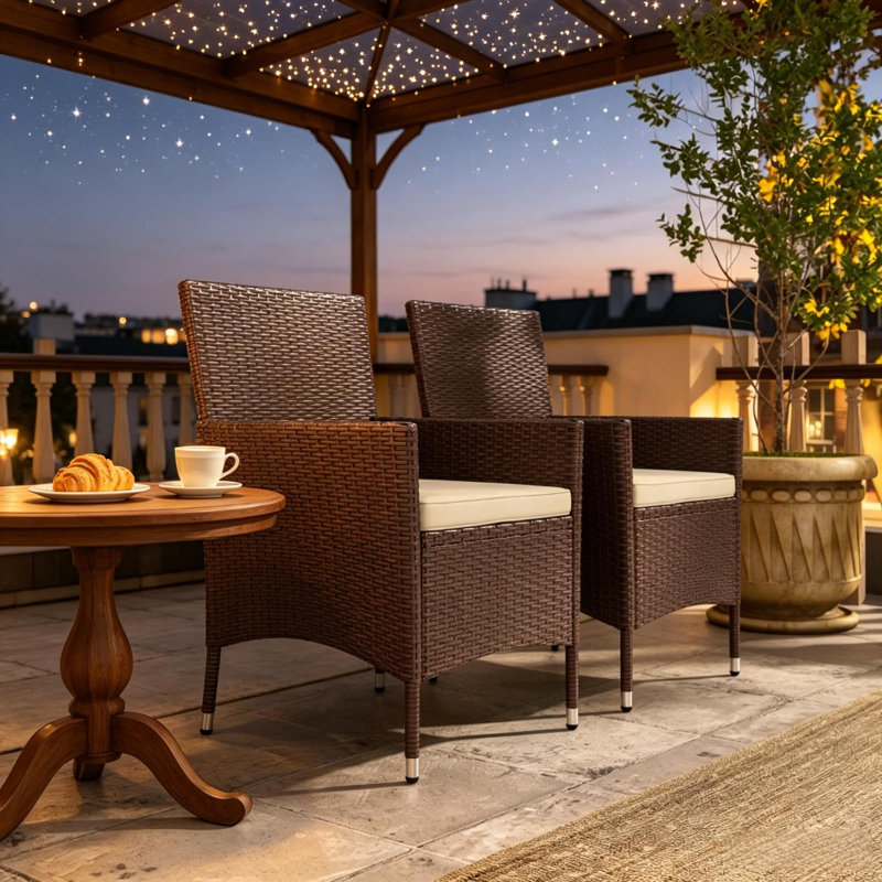 Chaises de patio confortables, salle à manger d'extérieur moderne en acier rotin Pe