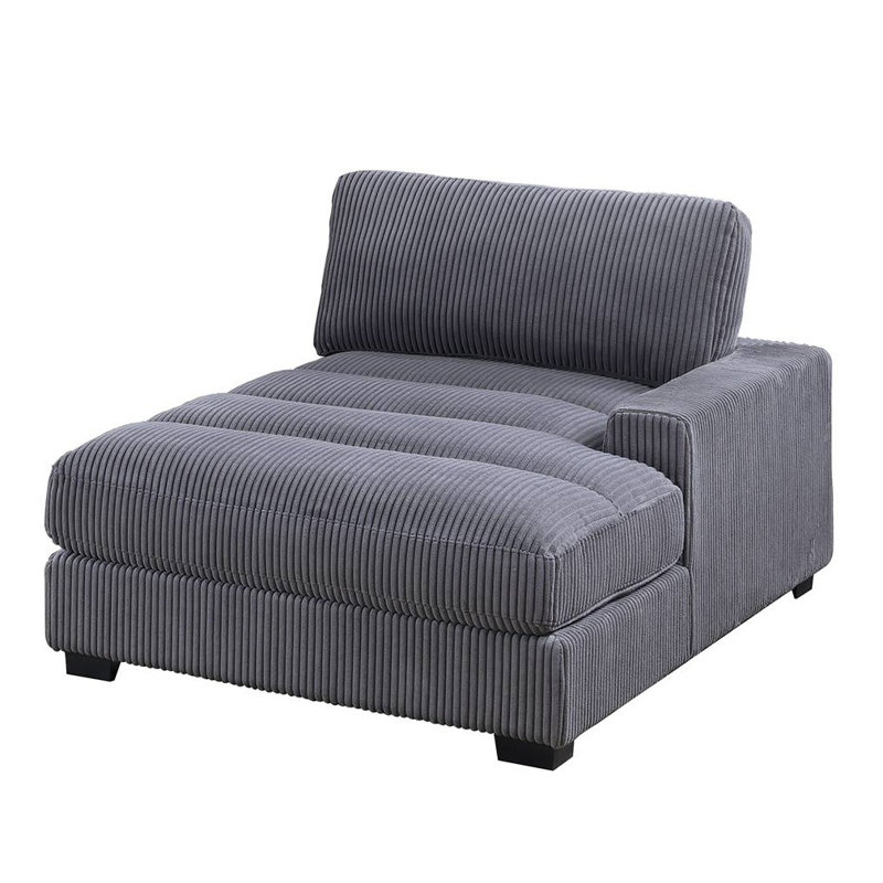 Ensemble modulaire en velours côtelé Audelio, Gris