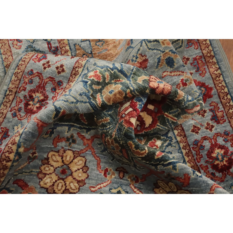 Tapis artisanal complexe à motif floral complexe 3 x 12