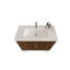 Meuble-lavabo autoportant Etna avec texture de noyer rayée et lavabo en céramique intégrée
