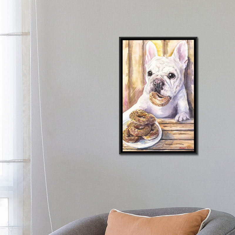« cafe i », reproduction sur toile, H 26 po x l 18 po x P 1,5 po, Toile avec cadre noir, Pas de tapis