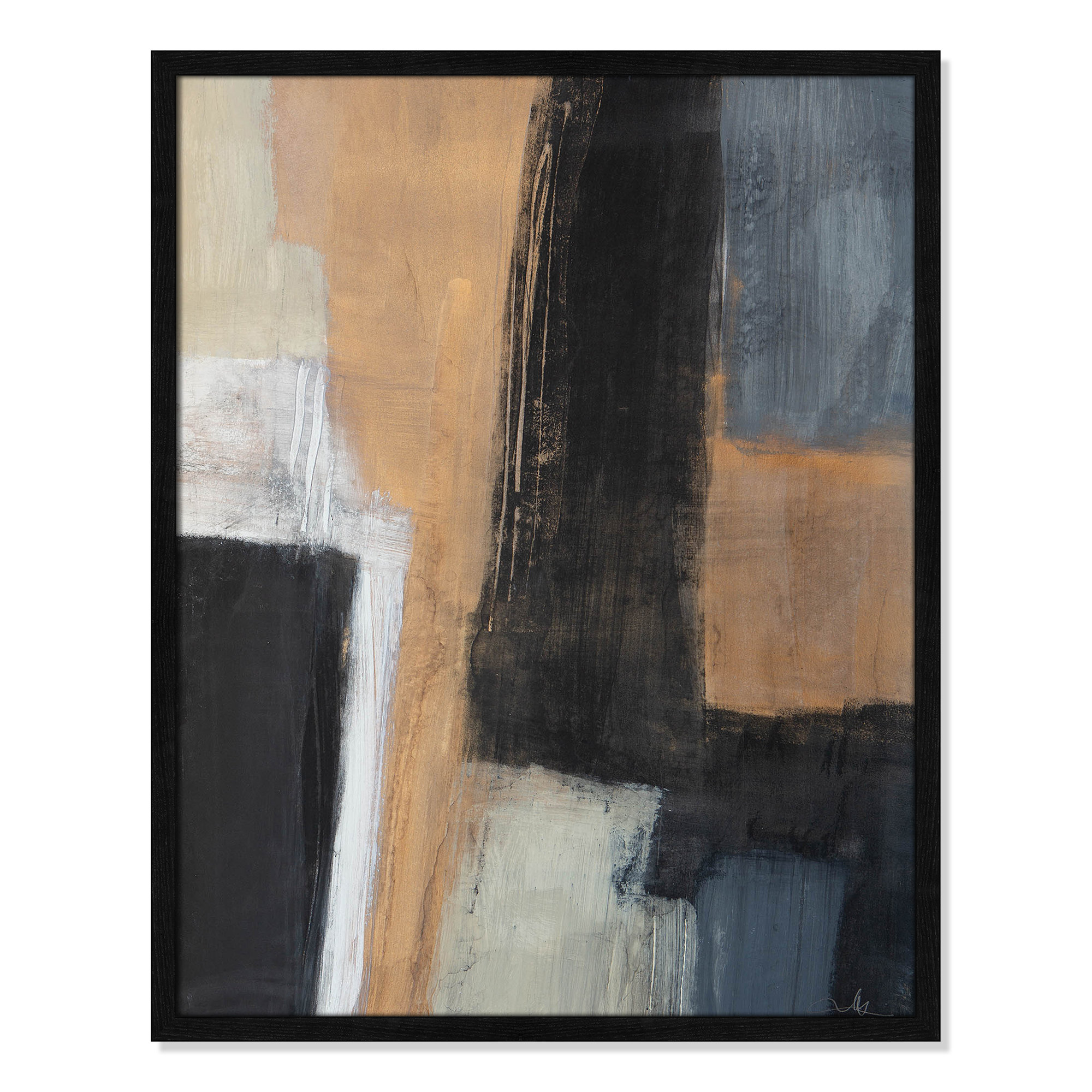 Metallic Slate I by Casa Fine Arts, Black Slim Unmatted Picture Framed, 29.5" H x 23.5" W x 1.25" D