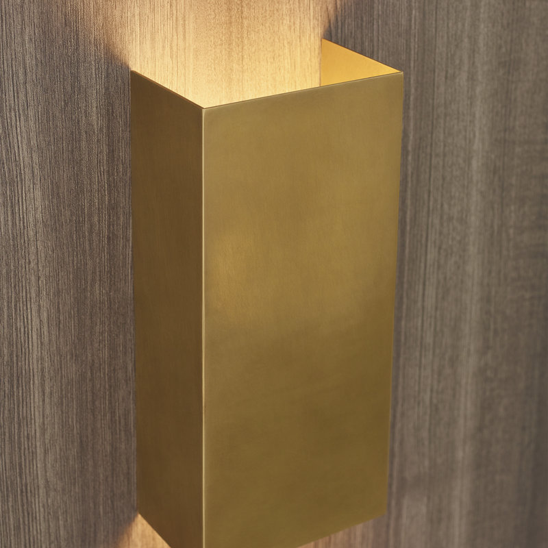 Brompton 1 - Light LED Flush Mounted Sconce, Natural Brass