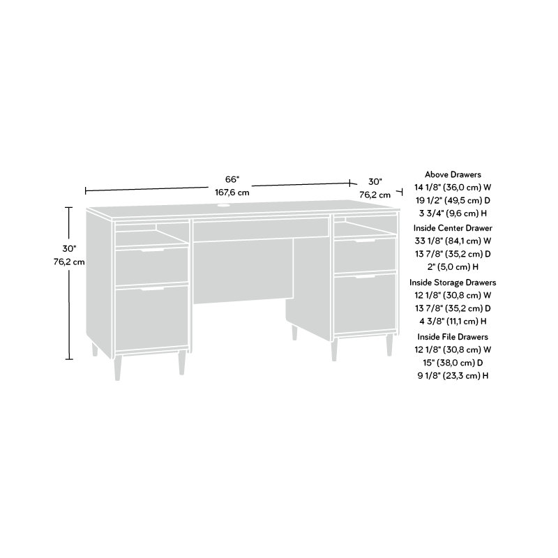 Bureau de direction caisson en noyer Grand