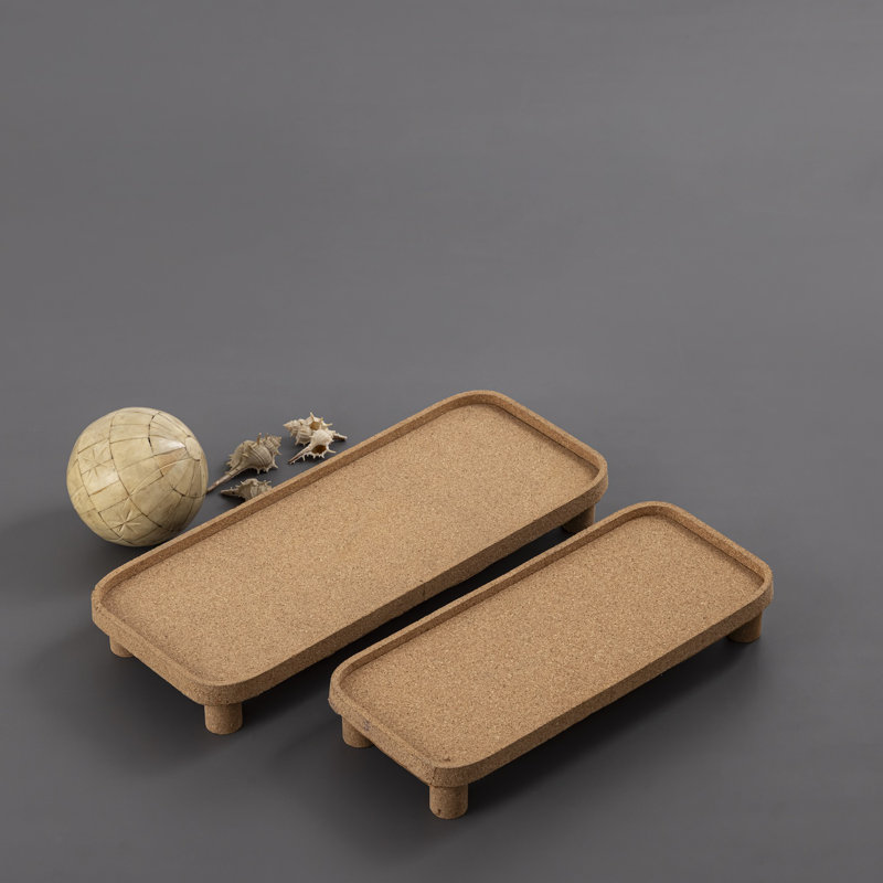 Rectangle Cork Platter Large, 7.5"Wx15.25"Dx2.25"H