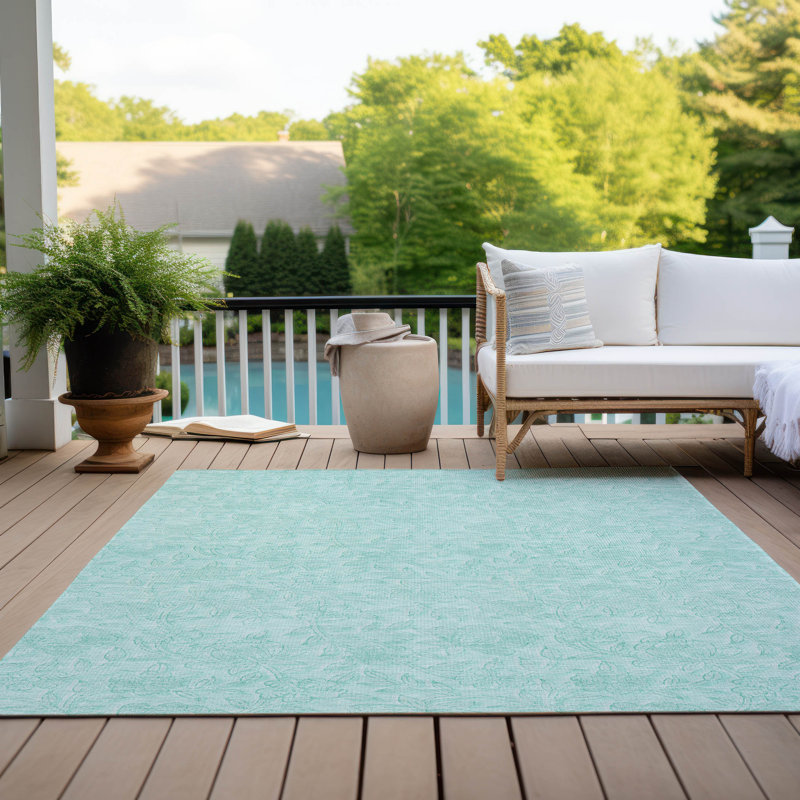 Tapis de porte d'extérieur antidérapant Malchow, Rectangle 10 pi x 14 pi