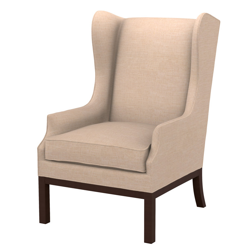 Barley Wingback Chair, F1392-Parchment, Tobacco, No