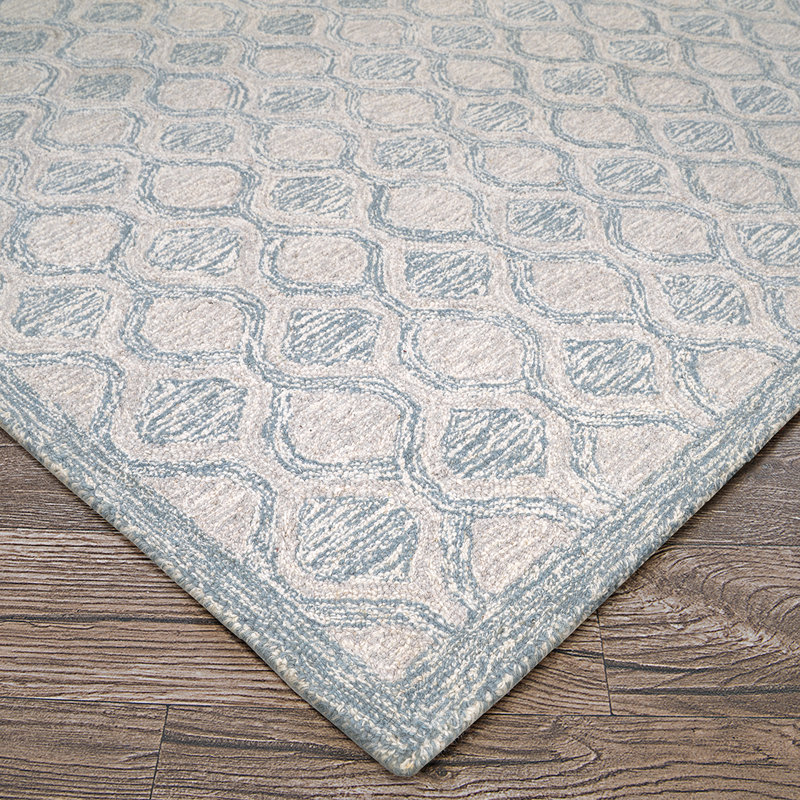Hand Tufted Wool Geometric Indoor Rug, Rectangle 8' x 10'