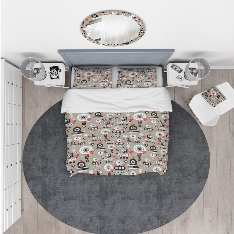 Ensemble de housse de couette moderne et contemporaine, Housse de couette très grand + 2 taies décoratives
