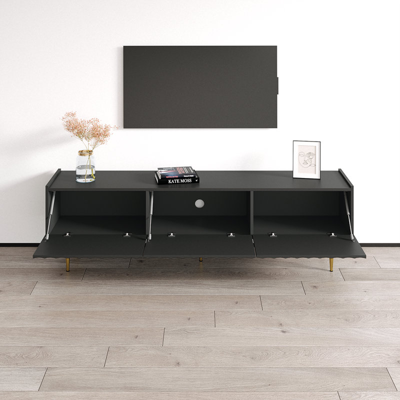 Meuble télé 70,9 po Rillie, Noir