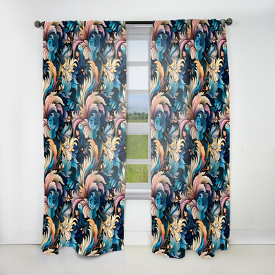 Deco Paisley Elegance I - Rideau floral - Rideau floral obscurcissant - 1 panneau
