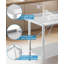 Table de travail en acier inoxydable, table de préparation de cuisine commerciale avec crochets et sous-tablette réglable, table utilitaire en métal robuste pour restaurant, garage et hôtel