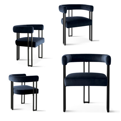 Chaise de salle à manger rembourrée en velours 18,3 po