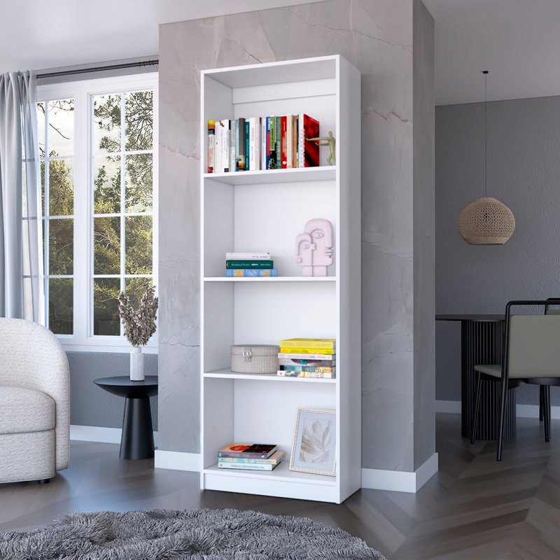 Bibliothèque blanche 71 "à quatre niveaux, Blanc