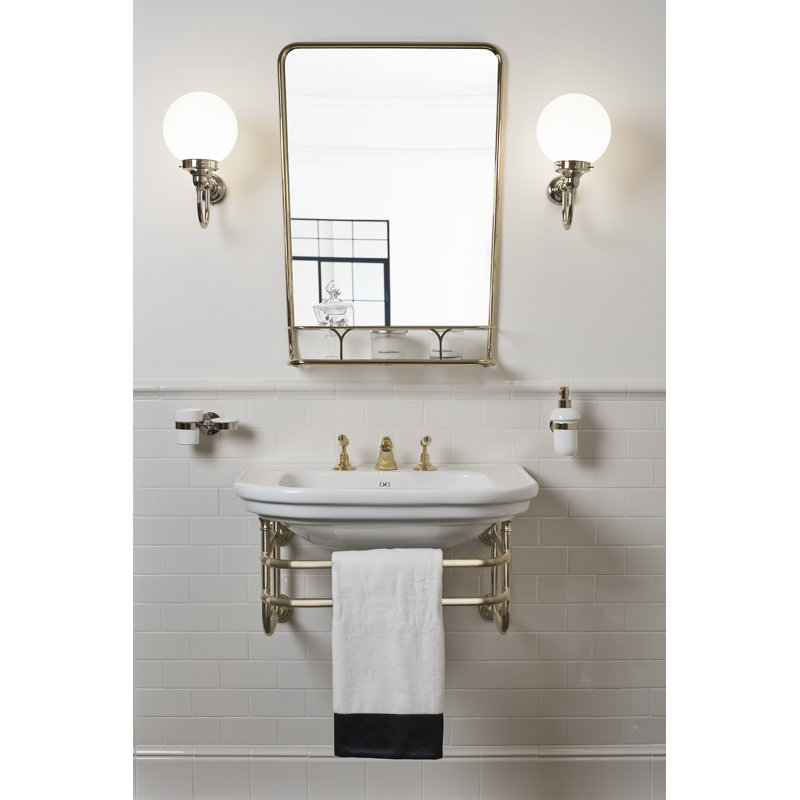Boogie Rectangle Brass Beveled Wall Mirror, Light Gold