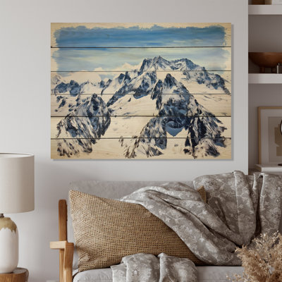 Millwood Pines Rockies Mountain In Winter On Wood Print | Wayfair
