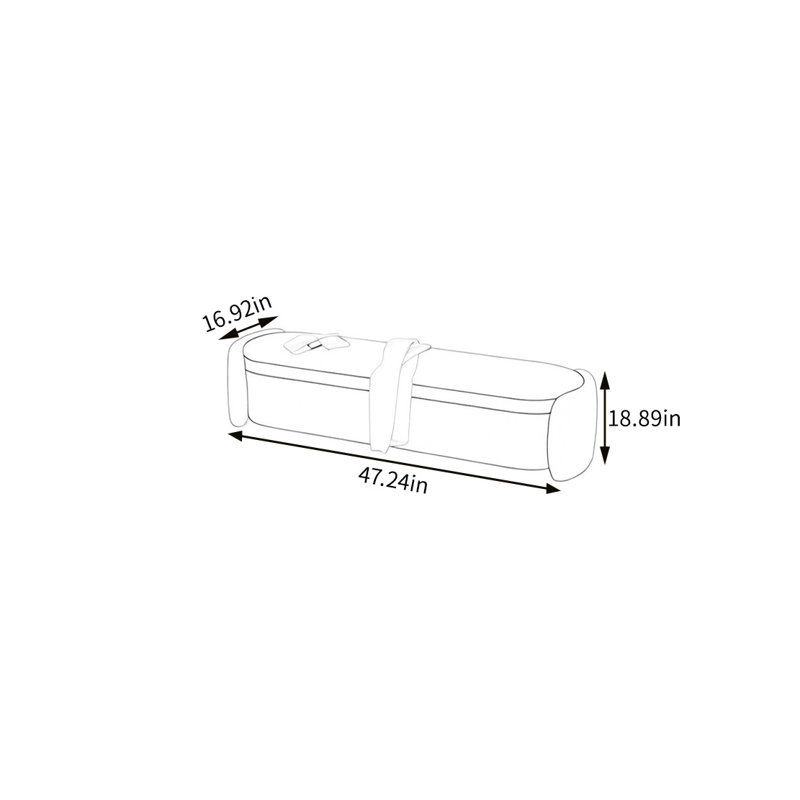 Tabouret multifonctionnel écologique, Beige / orange, 18.89" H x 47.24" W x 16.92" D