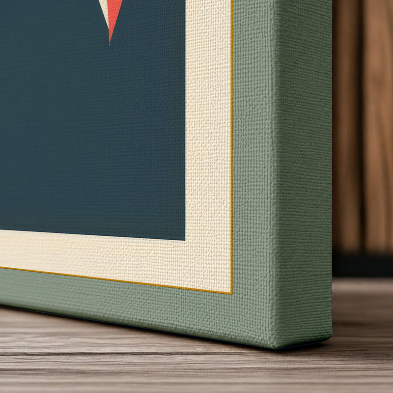 Streamlined Aircraft Mid-Century - Wrapped Canvas, 30x20 - 76.2 x 50.8 cm, Sage Border