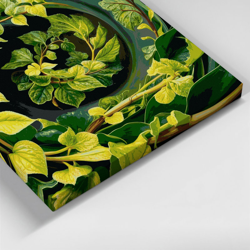 Art végétal sur toile vert légumes, H 20 po x l 24 po