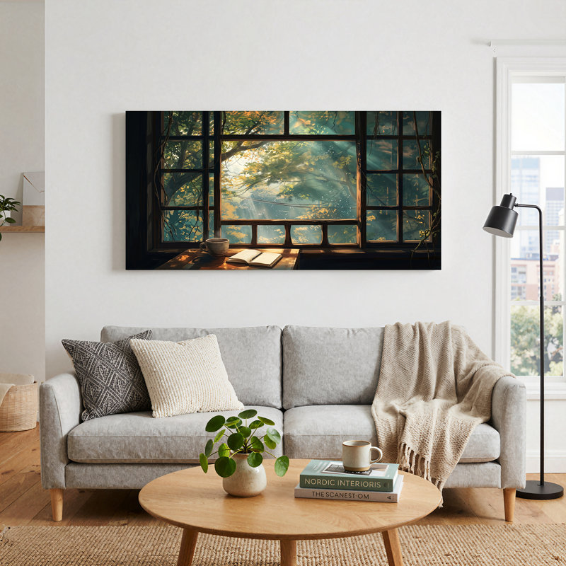 Art mural sur toile en forme de soleil ensoleillé, 46“W x 24”H