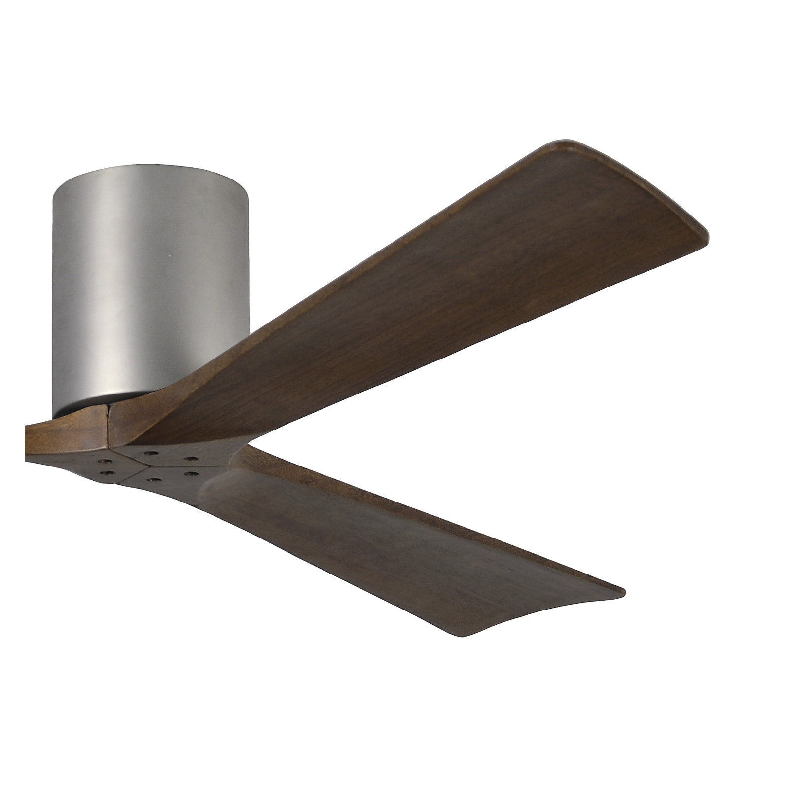 Olivier 3 Blade Ceiling Fan, Brushed Nickel, Walnut Tone, 72"
