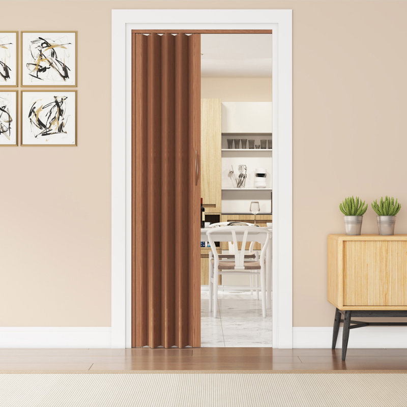 Portes accordéon pliables à double paroi, 48 po x 80 po, Noyer