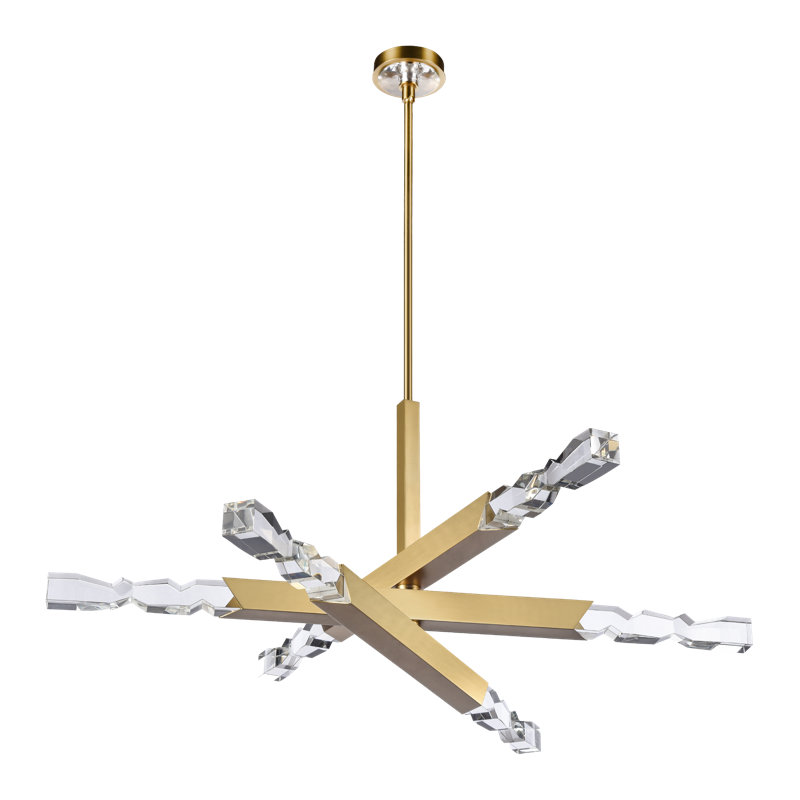 Lustre 6 lumières Mamadim, H 66,25 po x l 48 po x P 48 po, Laiton vieilli
