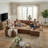 115" Chesterfield U-Shape Sectional Sleeper Sofa