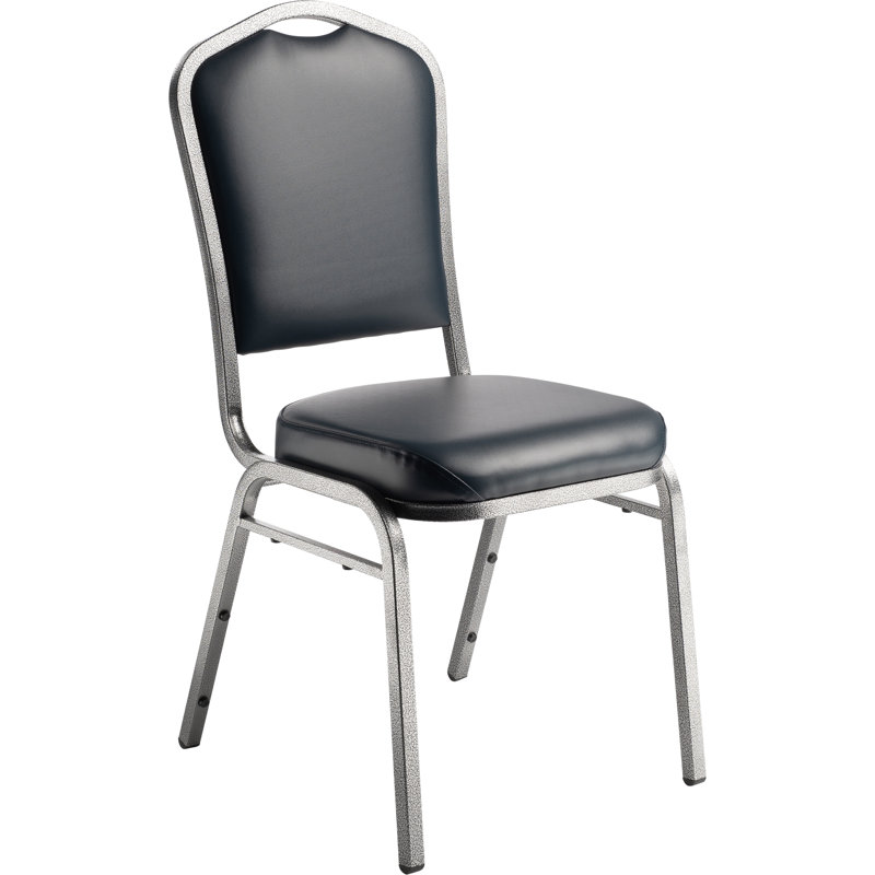 Chaise de banquet en vinyle NPS 9300 Series, Filon d'argent, Bleu minuit, 2