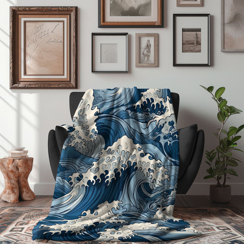 Sea Swirls - 1 Piece Premium Blanket, Queen