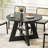 43.3in-59in Extendable Dining Table For 4-6, Round Kitchen Dining Room Table With Removable Leaves, Cross Base And Storage Shelf-2010458290