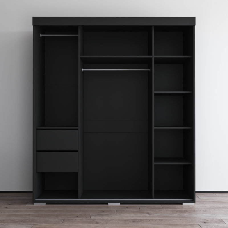 Armoire noire 71 "avec miroir Aria, Noir