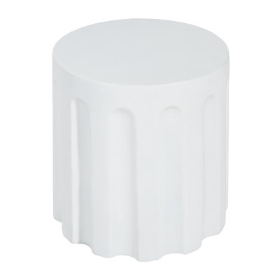 Table d'appoint d'extérieur en béton blanc